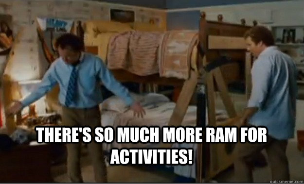  There's so much more RAM for activities!  Stepbrothers Activities