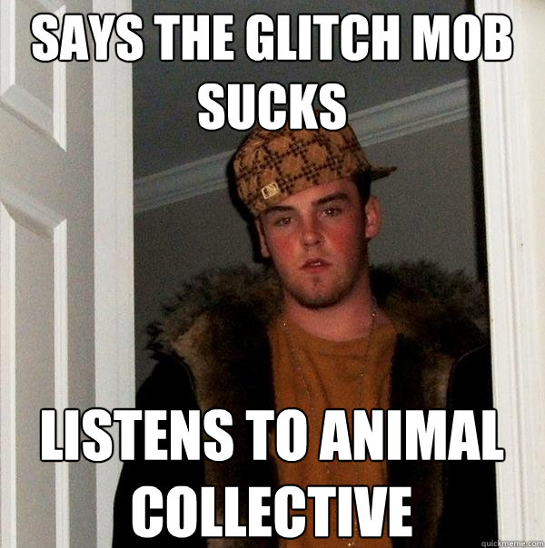 says the glitch mob sucks listens to animal collective  Scumbag Steve