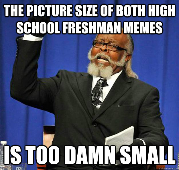 The picture size of both high school freshman memes Is too damn small - The picture size of both high school freshman memes Is too damn small  Jimmy McMillan