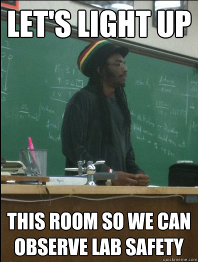 Let's light up this room so we can observe lab safety  Rasta Science Teacher