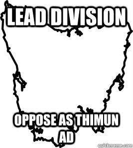 lead division oppose as thimun ad  