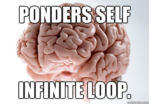 ponders self infinite loop.  Scumbag Brain