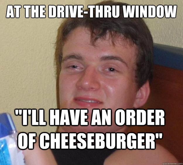 at the drive-thru window 