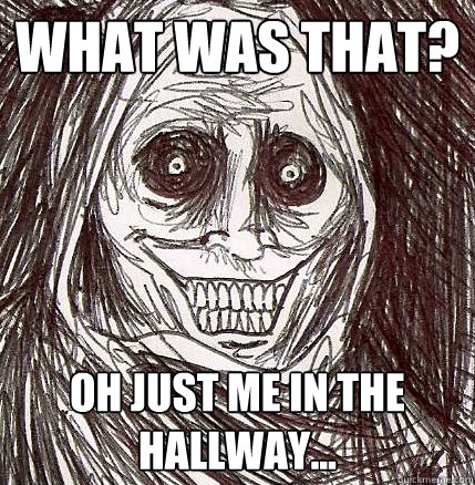 What was that? Oh just me in the hallway...  Horrifying Houseguest