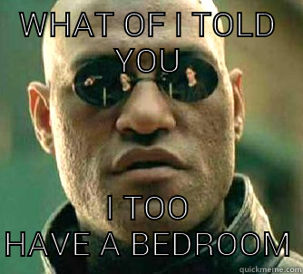 WHAT OF I TOLD YOU I TOO HAVE A BEDROOM Matrix Morpheus