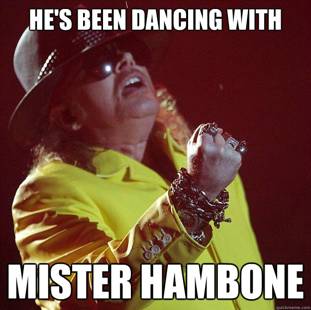 He's been dancing with mister hambone  Fat Axl