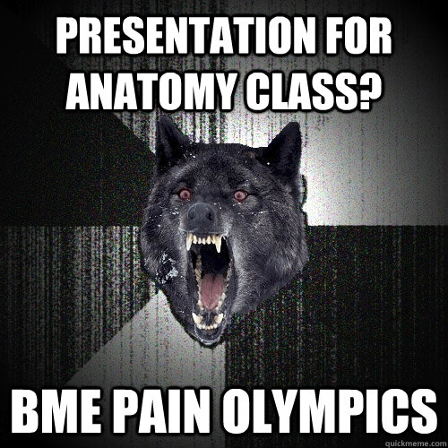 Presentation for anatomy class? BME pain olympics  Insanity Wolf