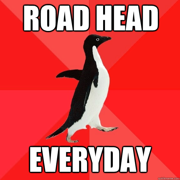 Road head everyday - Road head everyday  Socially Awesome Penguin