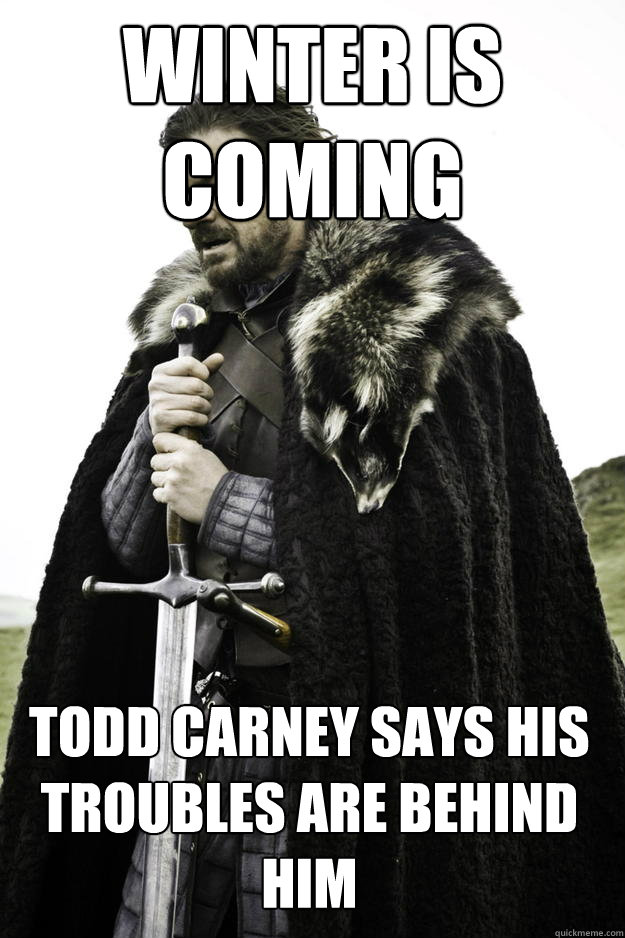 Winter is coming Todd Carney says his troubles are behind him  Winter is coming