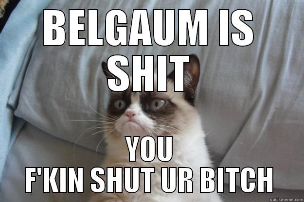 BELGAUM IS SHIT YOU F'KIN SHUT UR BITCH Grumpy Cat