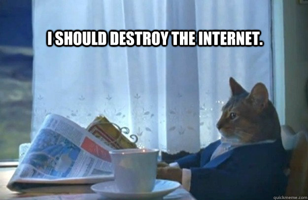 I should destroy the internet.  Sophisticated Cat