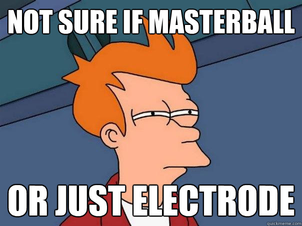 Not sure if Masterball Or just electrode  Futurama Fry