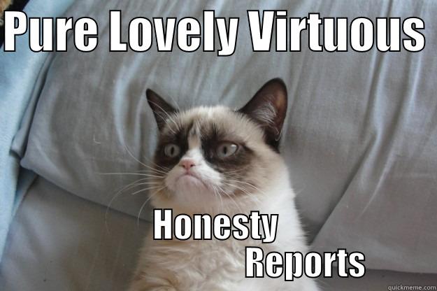 PURE LOVELY VIRTUOUS  HONESTY                            REPORTS Grumpy Cat