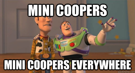 mini coopers mini coopers everywhere  Toy Story Everywhere