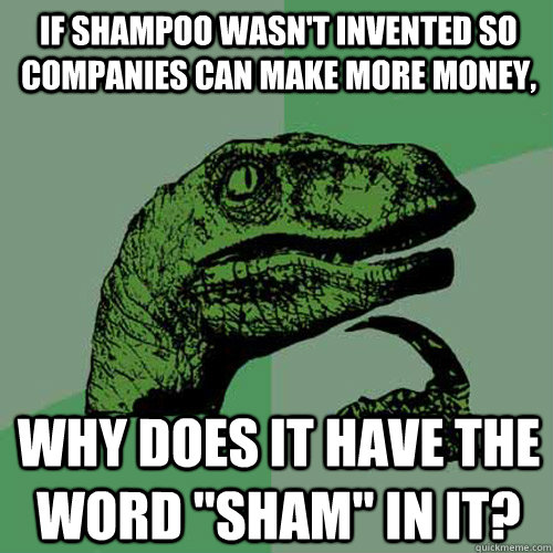 If shampoo wasn't invented so companies can make more money, why does it have the word 