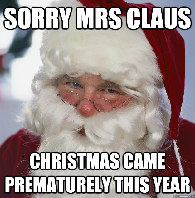 Sorry Mrs Claus Christmas came prematurely this year  Scumbag Santa