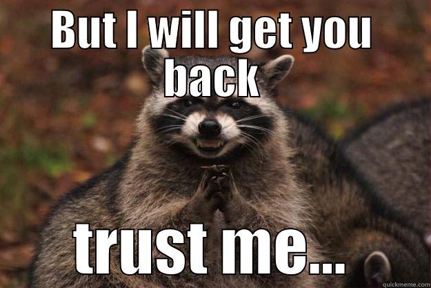 BUT I WILL GET YOU BACK TRUST ME... Evil Plotting Raccoon