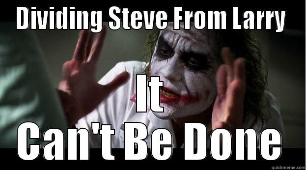 DIVIDING STEVE FROM LARRY IT CAN'T BE DONE Joker Mind Loss