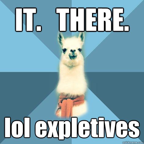 IT.   THERE. lol expletives - IT.   THERE. lol expletives  Linguist Llama