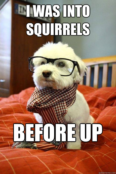 I was into squirrels Before Up  Hipster Dog