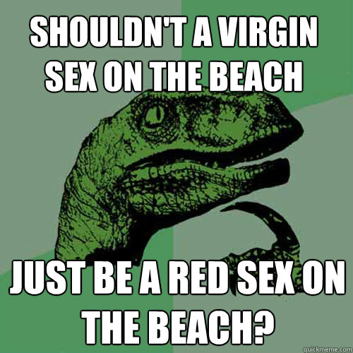 Just be a red sex on the beach? Shouldn't a virgin sex on the beach  Philosoraptor