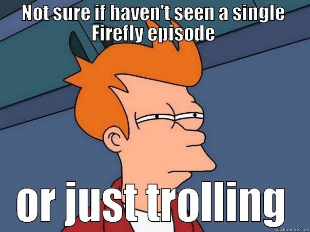 Firefly cameo - NOT SURE IF HAVEN'T SEEN A SINGLE FIREFLY EPISODE OR JUST TROLLING Futurama Fry