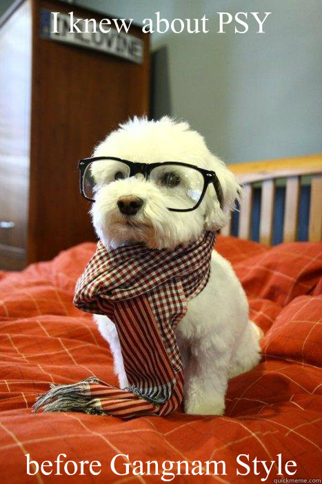 I knew about PSY before Gangnam Style  Hipster Dog