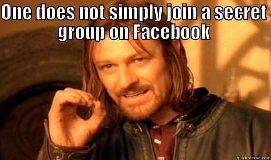 Secret Group - ONE DOES NOT SIMPLY JOIN A SECRET GROUP ON FACEBOOK  Boromir