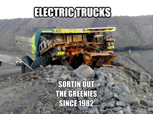 ELECTRIC TRUCKS SORTIN OUT THE GREENIES SINCE 1982  electric truck crash