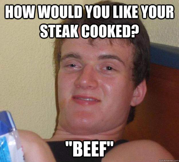 How would you like your steak cooked? 