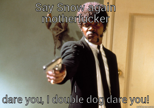 SAY SNOW AGAIN MOTHERFUCKER I DARE YOU, I DOUBLE DOG DARE YOU! Samuel L Jackson