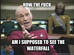 HOW THE FUCK AM I SUPPOSED TO SEE THE WATERFALL  Annoyed Picard