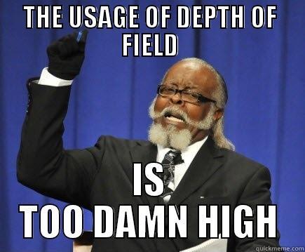 THE USAGE OF DEPTH OF FIELD IS TOO DAMN HIGH Too Damn High