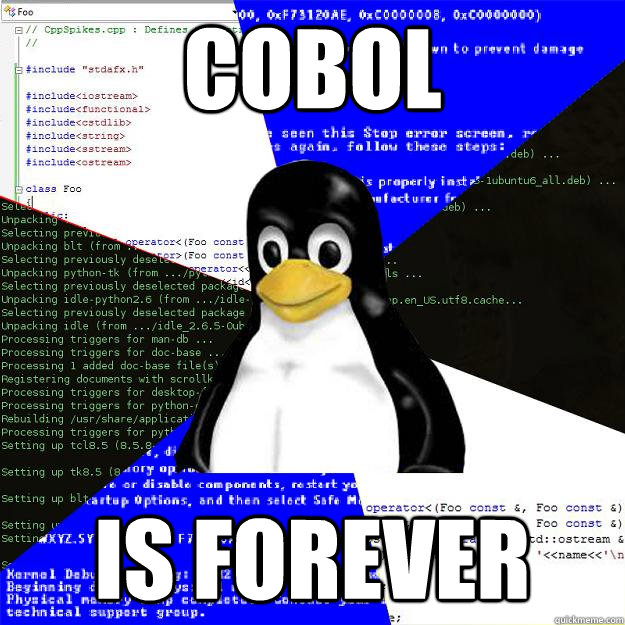 cOBOL is forever - cOBOL is forever  Computer Science Penguin