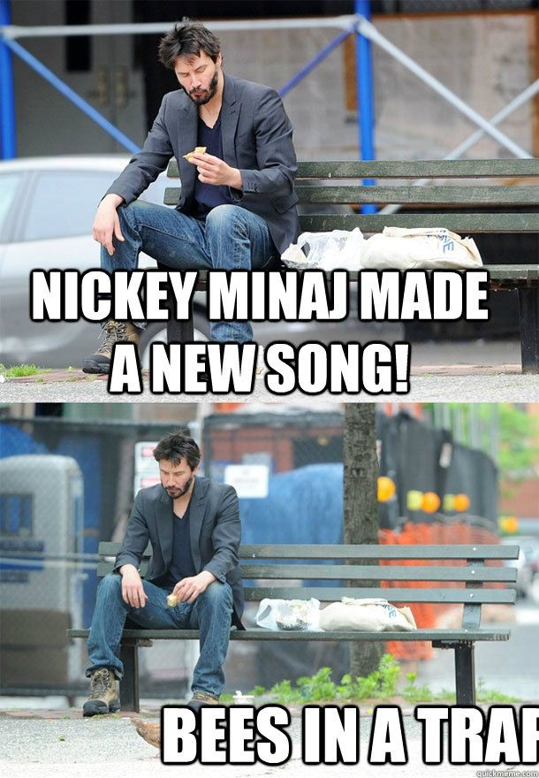 Nickey Minaj made a new song! bees in a trap  Sad Keanu