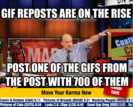 Gif Reposts are on the rise post one of the gifs from the post with 700 of them  Mad Karma with Jim Cramer