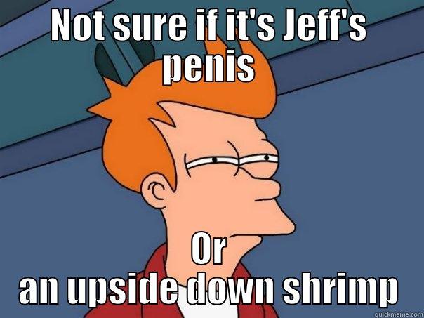 NOT SURE IF IT'S JEFF'S PENIS OR AN UPSIDE DOWN SHRIMP Futurama Fry