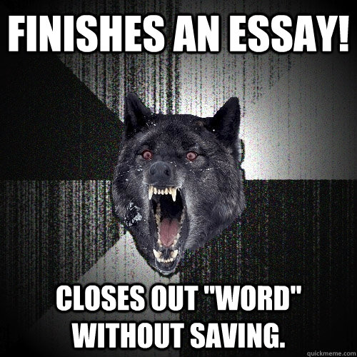 Finishes an essay! Closes out 