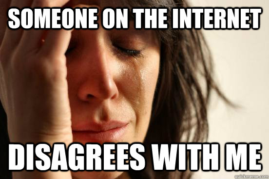 Someone on the Internet disagrees with me - Someone on the Internet disagrees with me  First World Problems