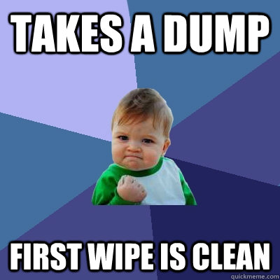 Takes a Dump First wipe is clean  Success Kid