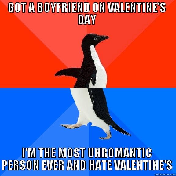 well... fuck - GOT A BOYFRIEND ON VALENTINE'S DAY I'M THE MOST UNROMANTIC PERSON EVER AND HATE VALENTINE'S Socially Awesome Awkward Penguin