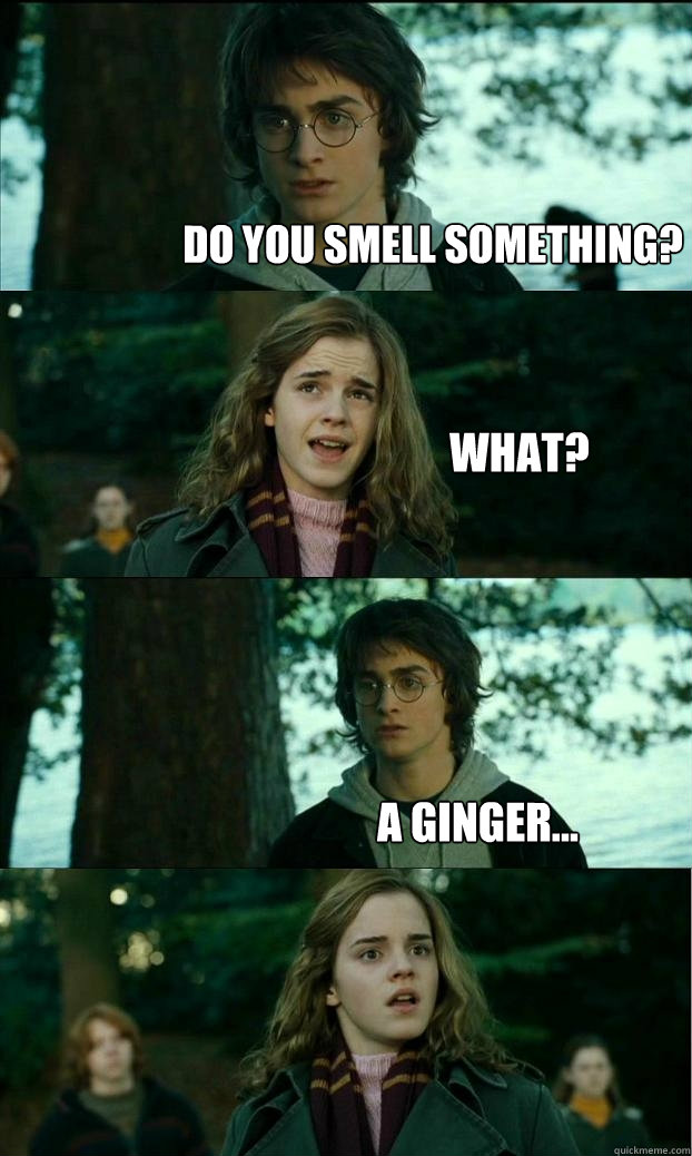 Do you smell something? What? A ginger...  Horny Harry