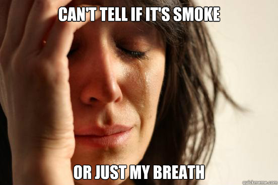 Can't tell if it's smoke or just my breath  First World Problems