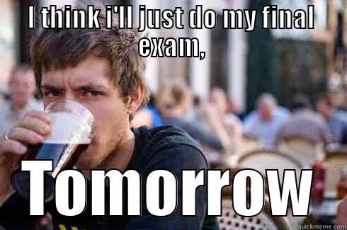 FINAL EXAM - I THINK I'LL JUST DO MY FINAL EXAM, TOMORROW Lazy College Senior