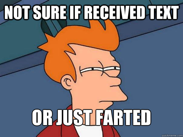 Not Sure If Received Text or just farted  Futurama Fry