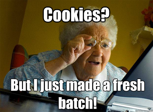 Cookies? But I just made a fresh batch!   Caption 5 goes here  Grandma finds the Internet