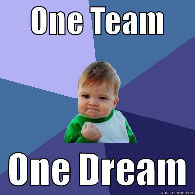 One Team One Dream -      ONE TEAM        ONE DREAM Success Kid