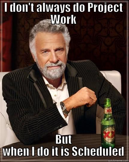 I DON'T ALWAYS DO PROJECT WORK BUT WHEN I DO IT IS SCHEDULED The Most Interesting Man In The World