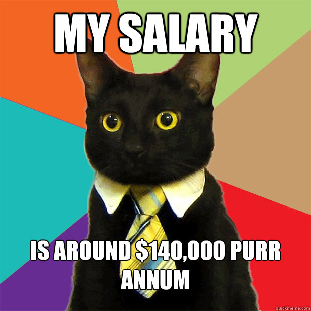 my salary is around $140,000 purr annum  Business Cat