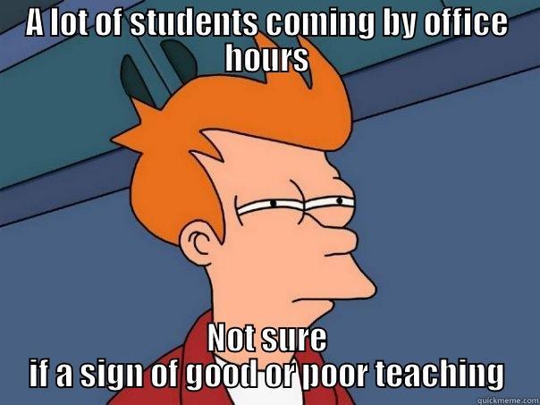 Busy Office Hours - A LOT OF STUDENTS COMING BY OFFICE HOURS NOT SURE IF A SIGN OF GOOD OR POOR TEACHING Futurama Fry